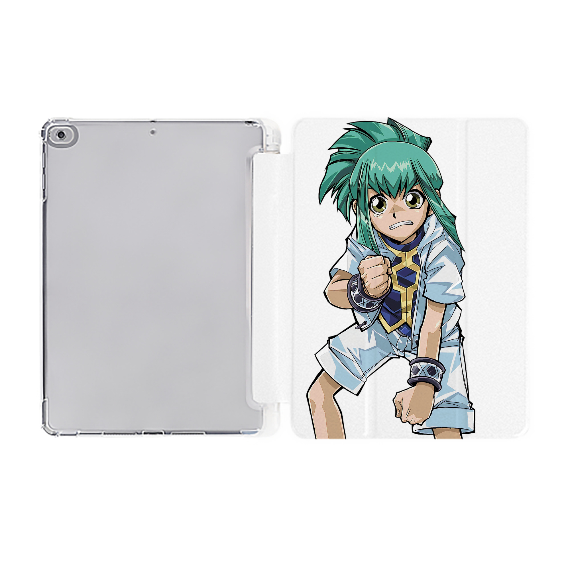 （画像用） 遊☆戯☆王 Yu-Gi-Oh! IPad ケース ペン収納付き 三つ折りスタンド PUレザー×シリコン 対応機種9.5/10.5/10.9インチ